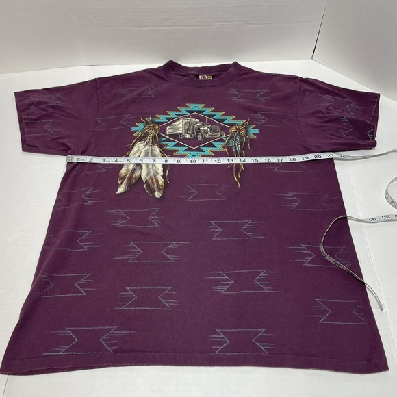 Vintage 3D Emblem Graphic T-Shirt, Large, Maroon, Oak Grove Truck Stop MO - Picture 10 of 11